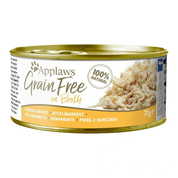 Applaws 【無穀物肉湯系列】雞胸+雞湯貓罐頭 70g