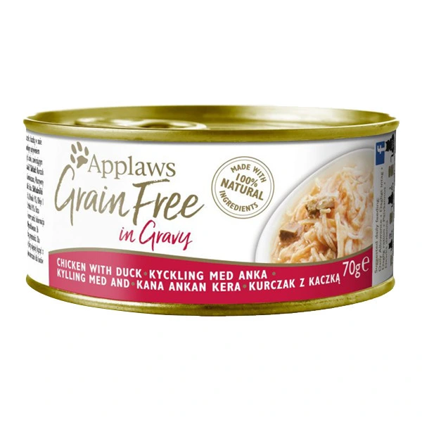 Applaws 【無穀物肉湯系列】雞肉+鴨肉貓罐頭 70g