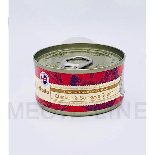 Astkatta 【無卡拉膠】【低磷】走地雞肉藍背三文貓罐頭(強化免疫力配方)(深紅) 80g