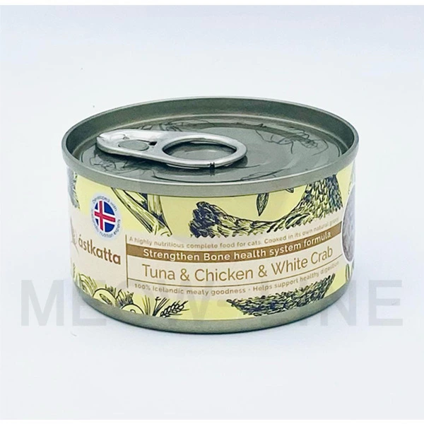 Astkatta 【無卡拉膠】【低磷】吞拿走地雞白蟹主食罐(強化關節配方)(淺黃) 80g