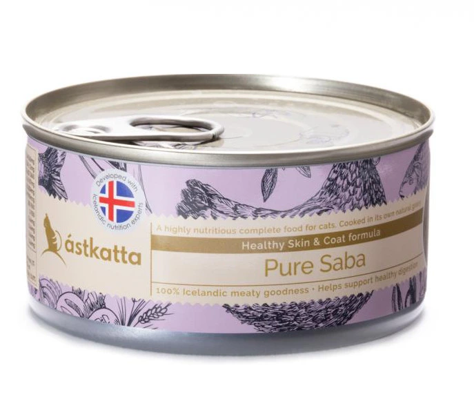 Astkatta 【無卡拉膠】【低磷】野生鯖花魚 護膚美毛配方貓罐頭(淺紫) 170g