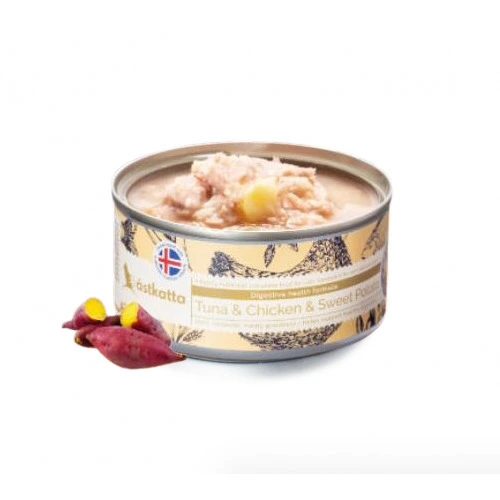 Astkatta 【無卡拉膠】【低磷】吞拿魚雞肉蕃薯貓罐頭(強化免疫力配方)(淺橙)80g