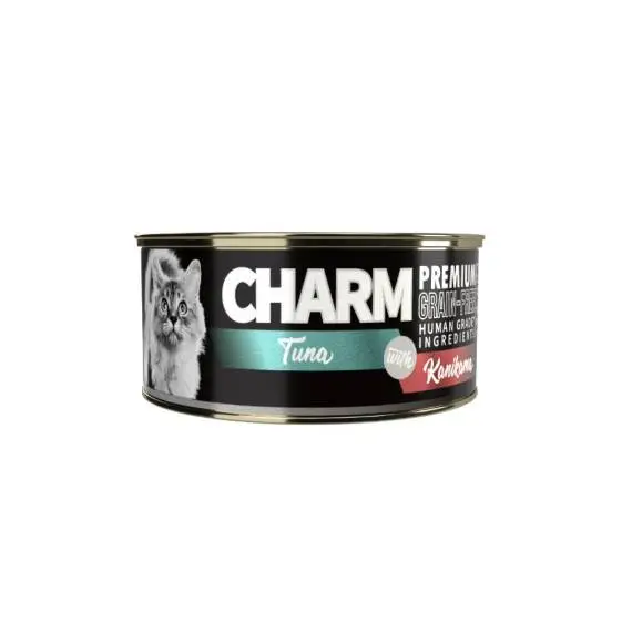 CHARM 肉絲- 濃湯吞拿魚伴蟹柳貓罐 80g