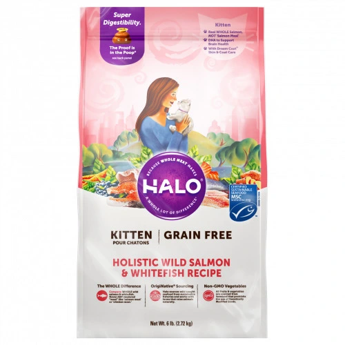 Halo嘿囉 純鮮肉製無穀物幼貓糧 (三文魚+白身魚) 3lbs