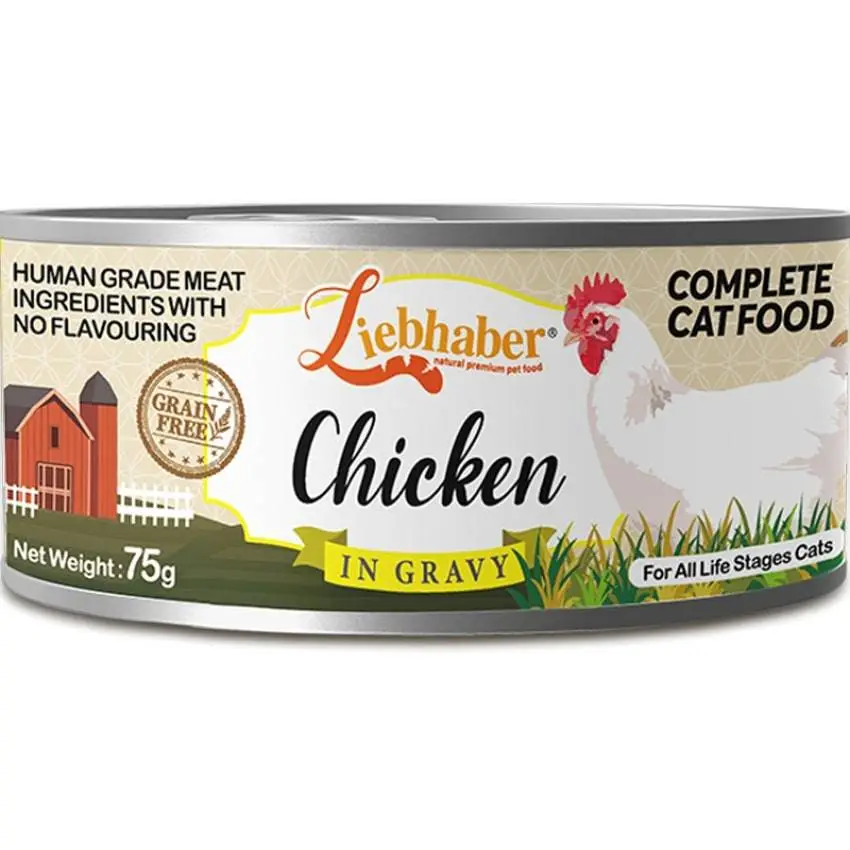 Liebhaber 無穀物肉絲全貓主⾷罐 鮮雞肉 75g
