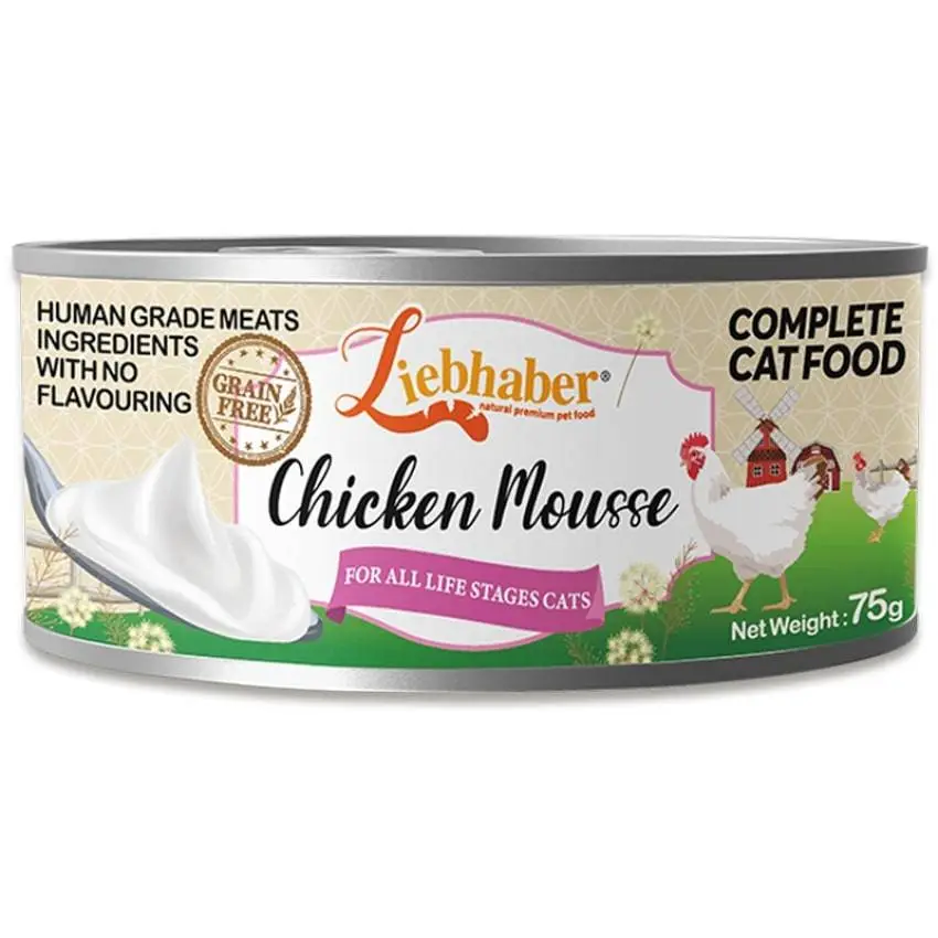 Liebhaber 無穀物mousse全貓主⾷罐 雞肉mousse 75g