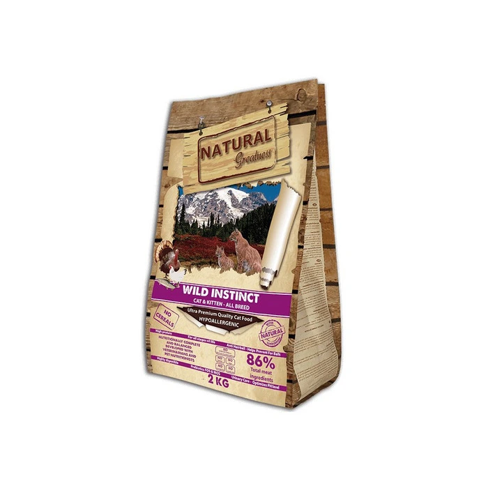 Natural Greatness 野性本能低敏-全貓配方 (雞火雞三文魚味)2kg(大粒頭)