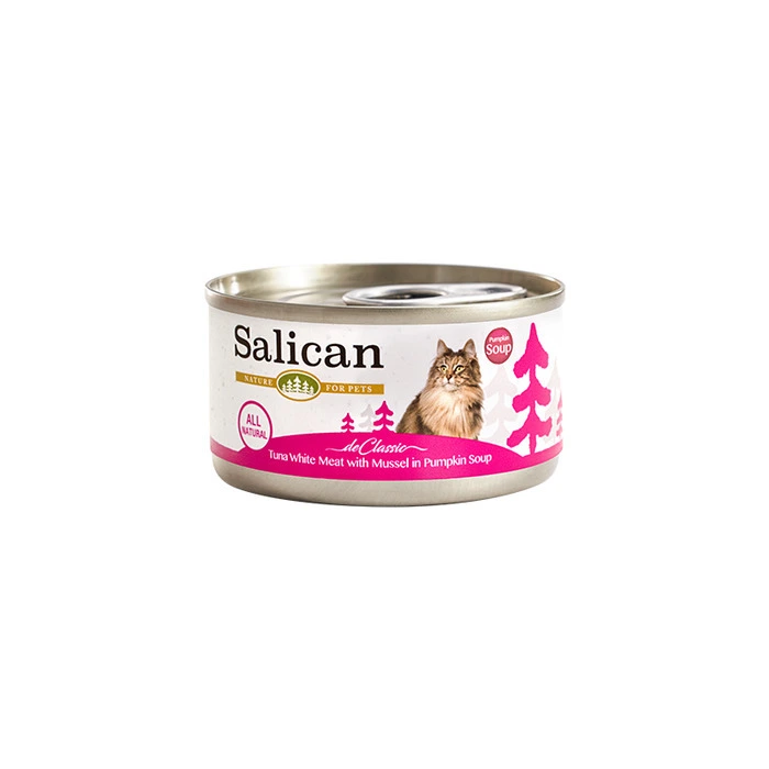 Salican 主食罐 白肉吞拿魚、青口、南瓜湯 (粉紅) 85g