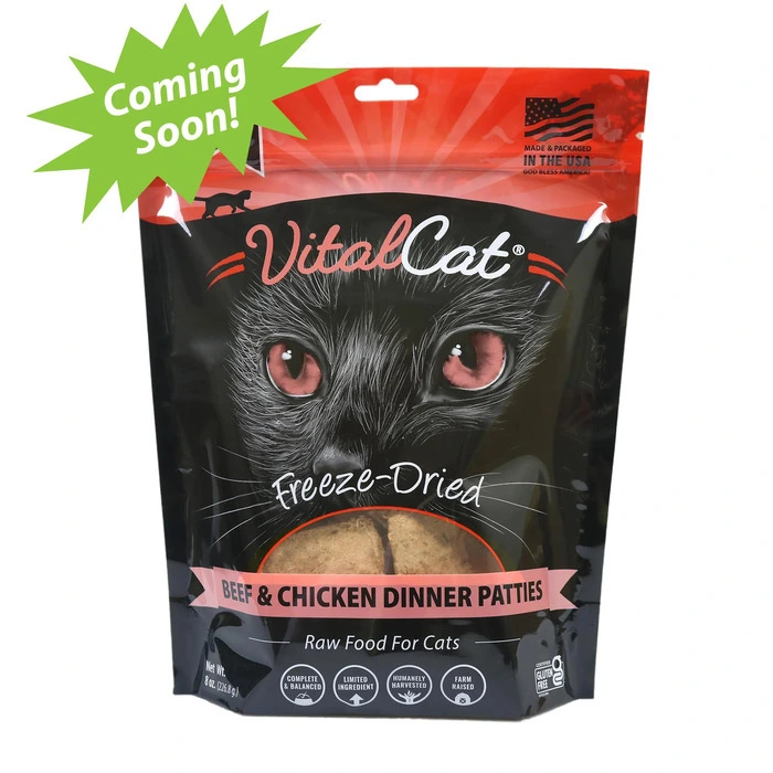 Vital Essentials  Beef & Chicken Dinner Patties 冷凍脫水生肉貓糧 - 牛+雞配方(肉餅) 8oz