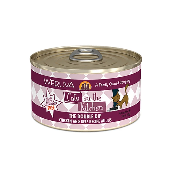 Weruva 廚房系列 雞湯、無骨及去皮雞肉、牛肉(含牛肺)(深紅罐) 90g