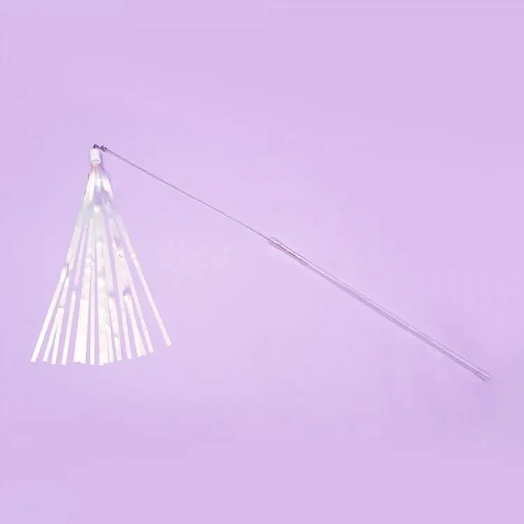 Zooahpet 韓國製-伸縮白色閃令令彩紙逗貓捧 64cm