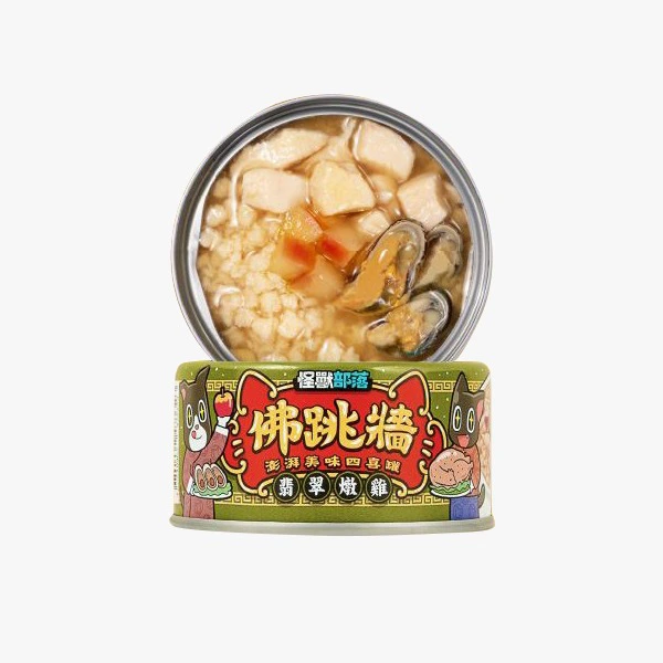 怪獸部落 佛跳牆 澎湃美味四喜罐 80G (翡翠燉雞)
