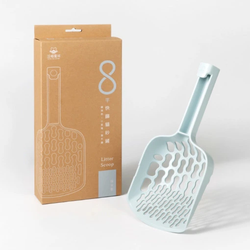 汪喵星球 專利 8 字快篩貓砂鏟(湖水藍)