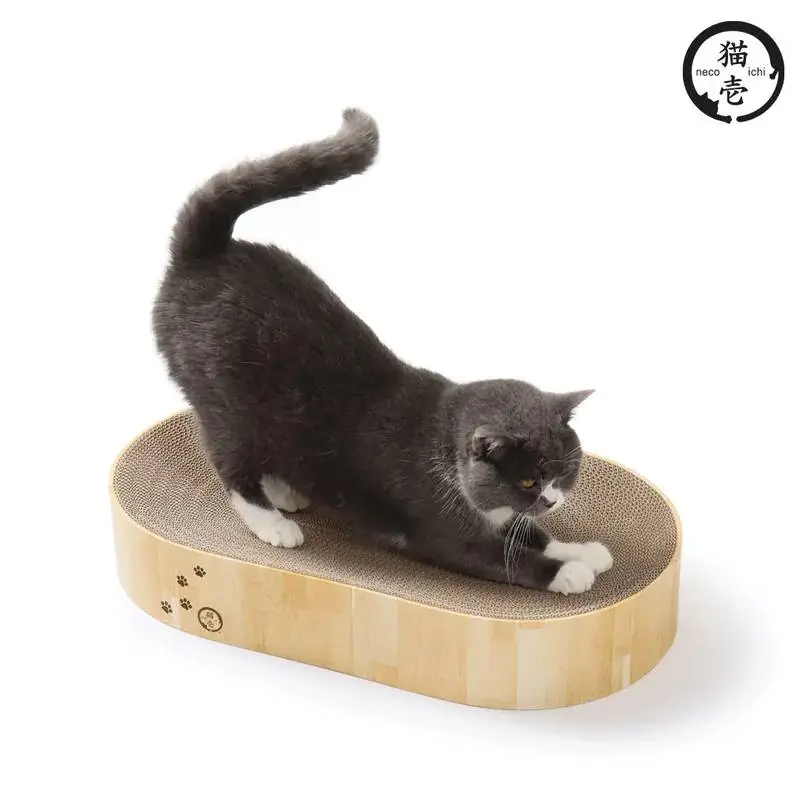 貓壹Necoichi 長型抓抓盆 Oval 木紋
